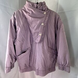 VTG Bogner Purple Stripe  Parka 1/4 Zip Jacket Ski Coat 10